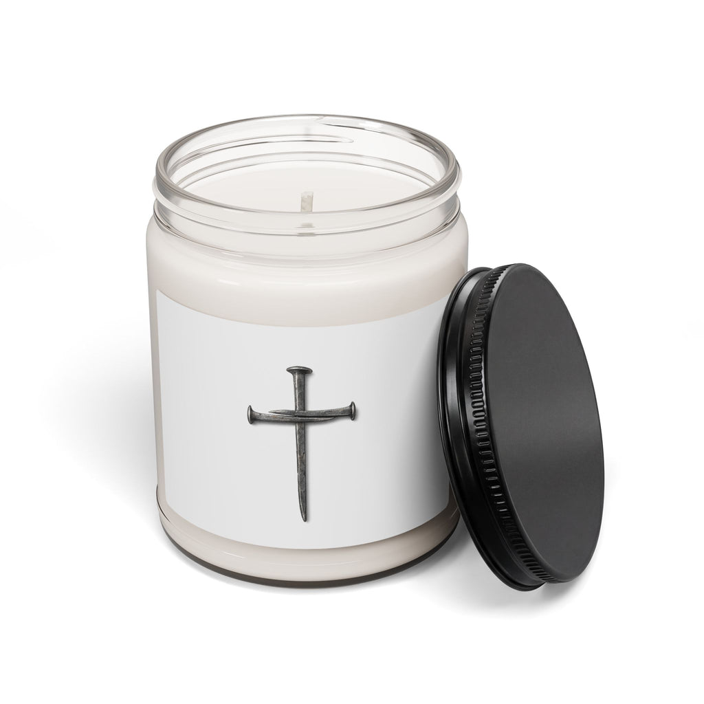 Christian 9oz Scented Soy Candle — Minimal Cross Design, Calm & Spiritual Home Fragrance