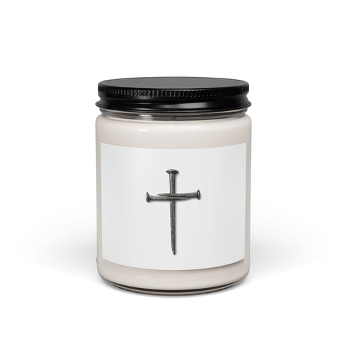 Christian 9oz Scented Soy Candle — Minimal Cross Design, Calm & Spiritual Home Fragrance