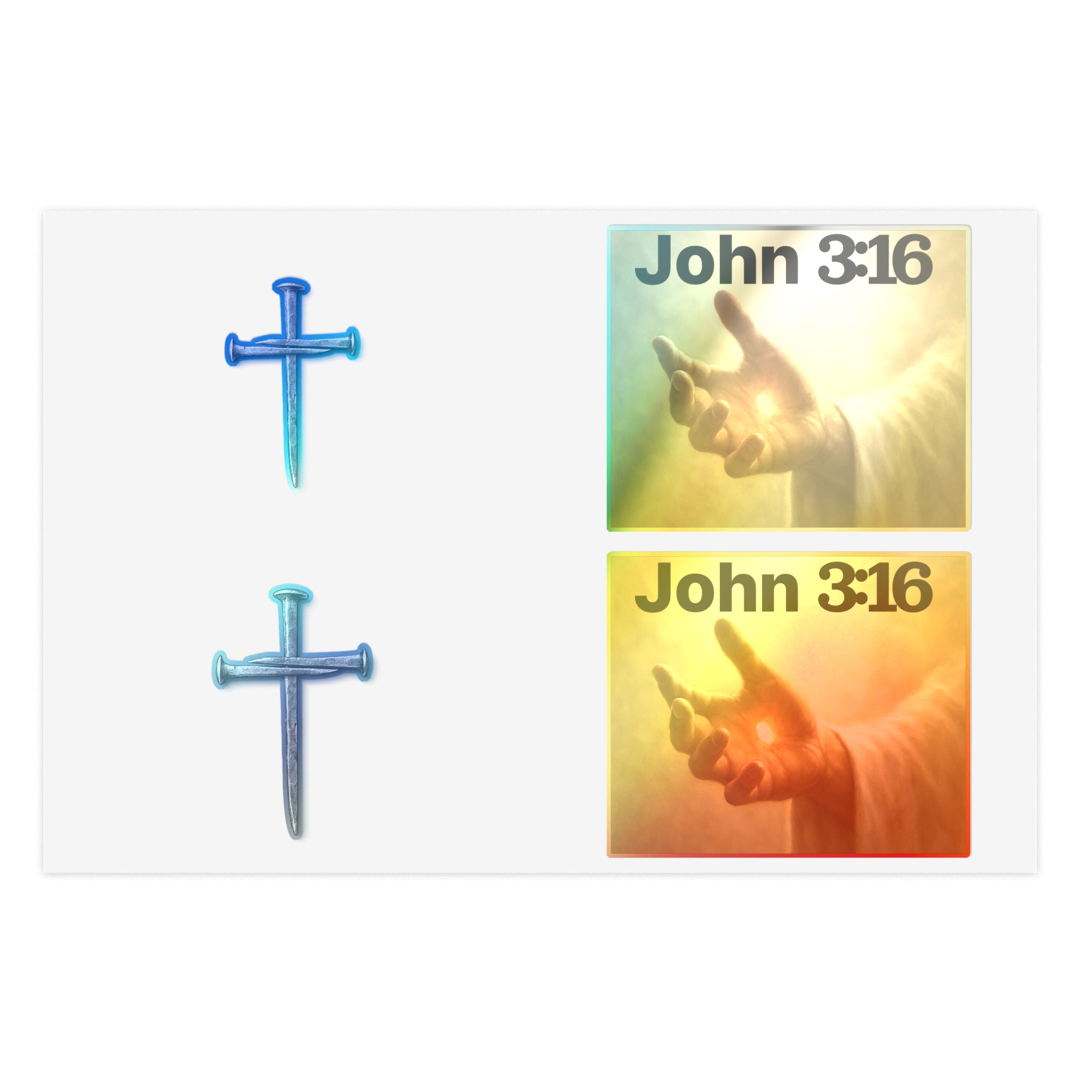 Cross Nail Sticker Sheet — Minimal Religious Vinyl Stickers for Journals, Bibles & Gifts