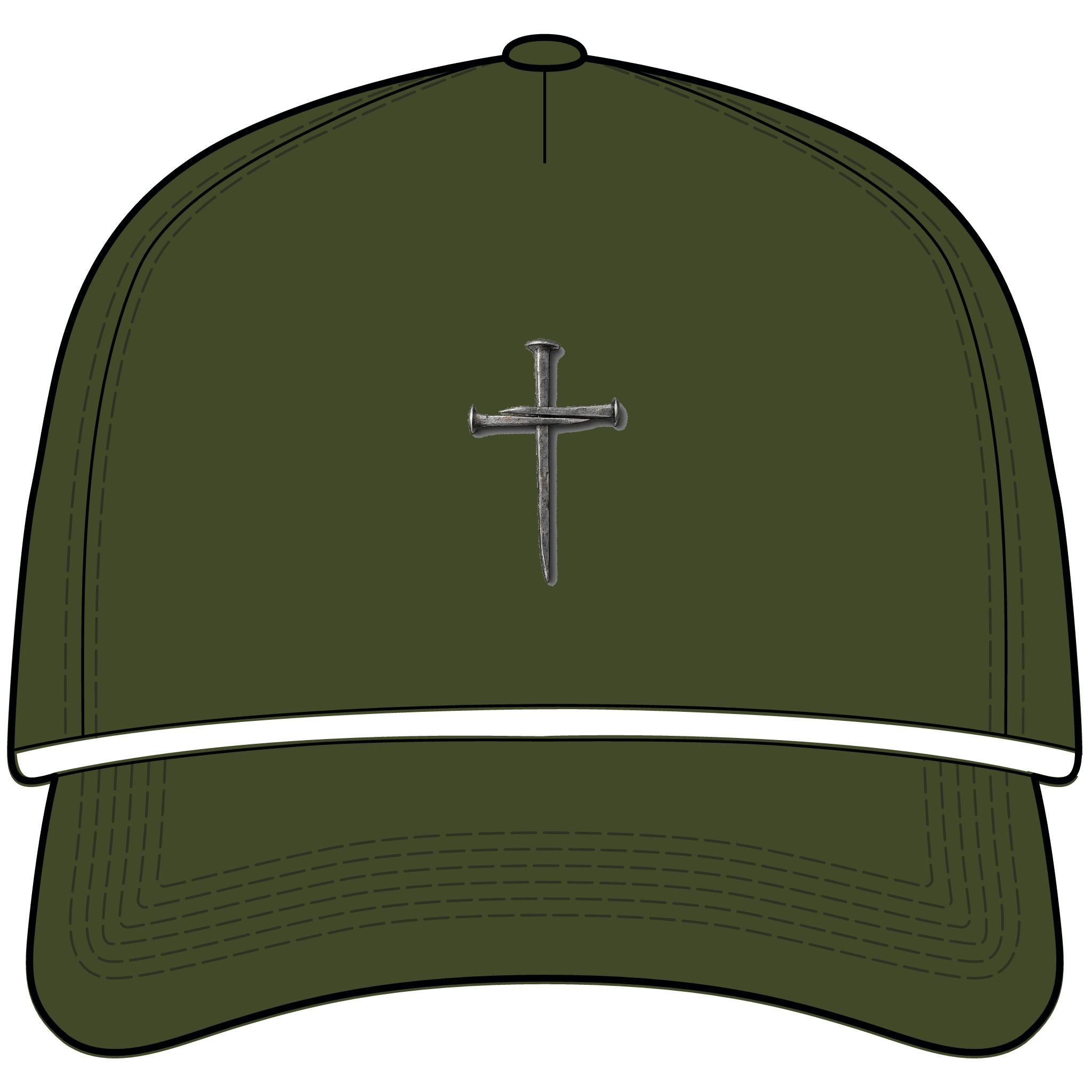 Sunwashed Rope Cap - Distressed Nail Cross Baseball Hat