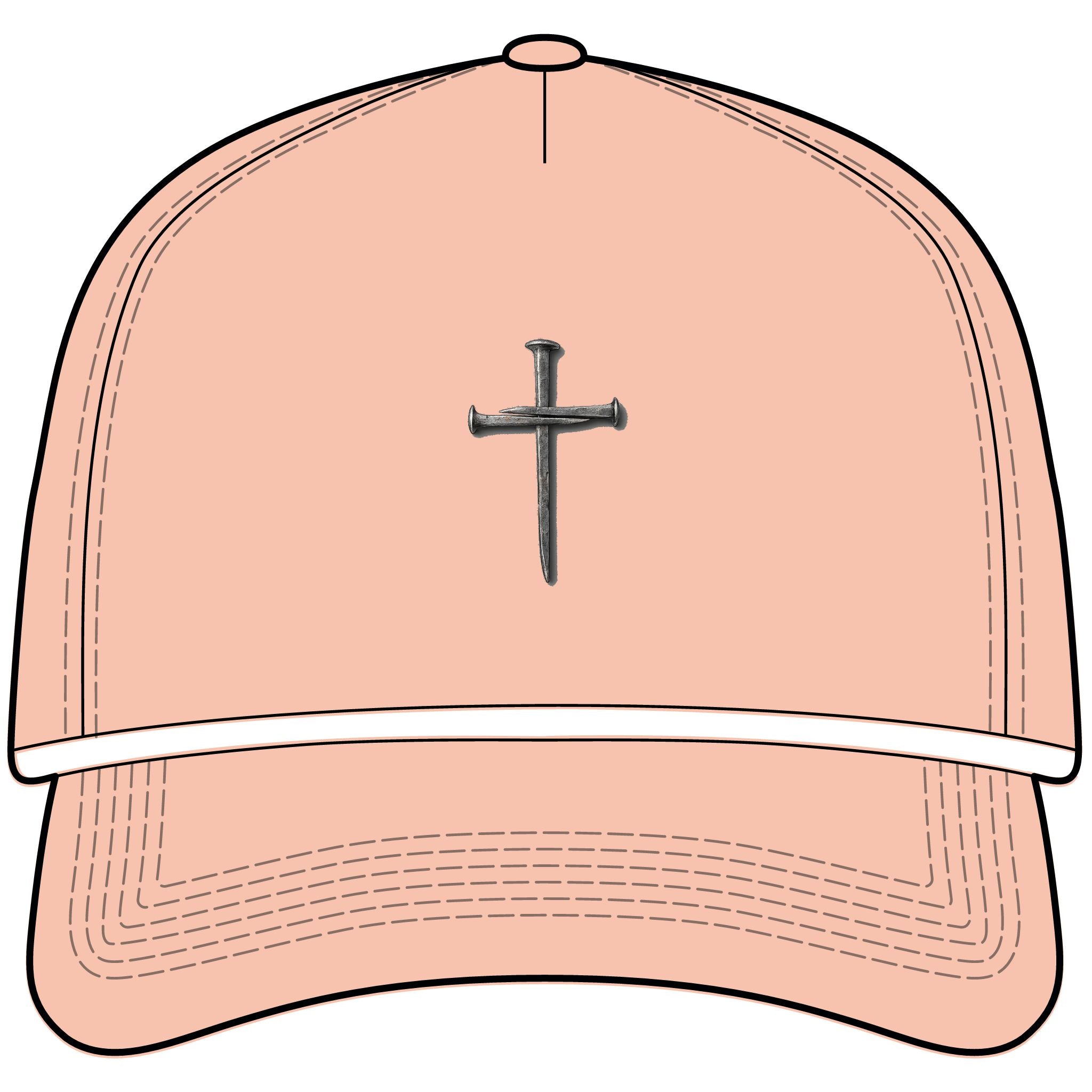 Sunwashed Rope Cap - Distressed Nail Cross Baseball Hat