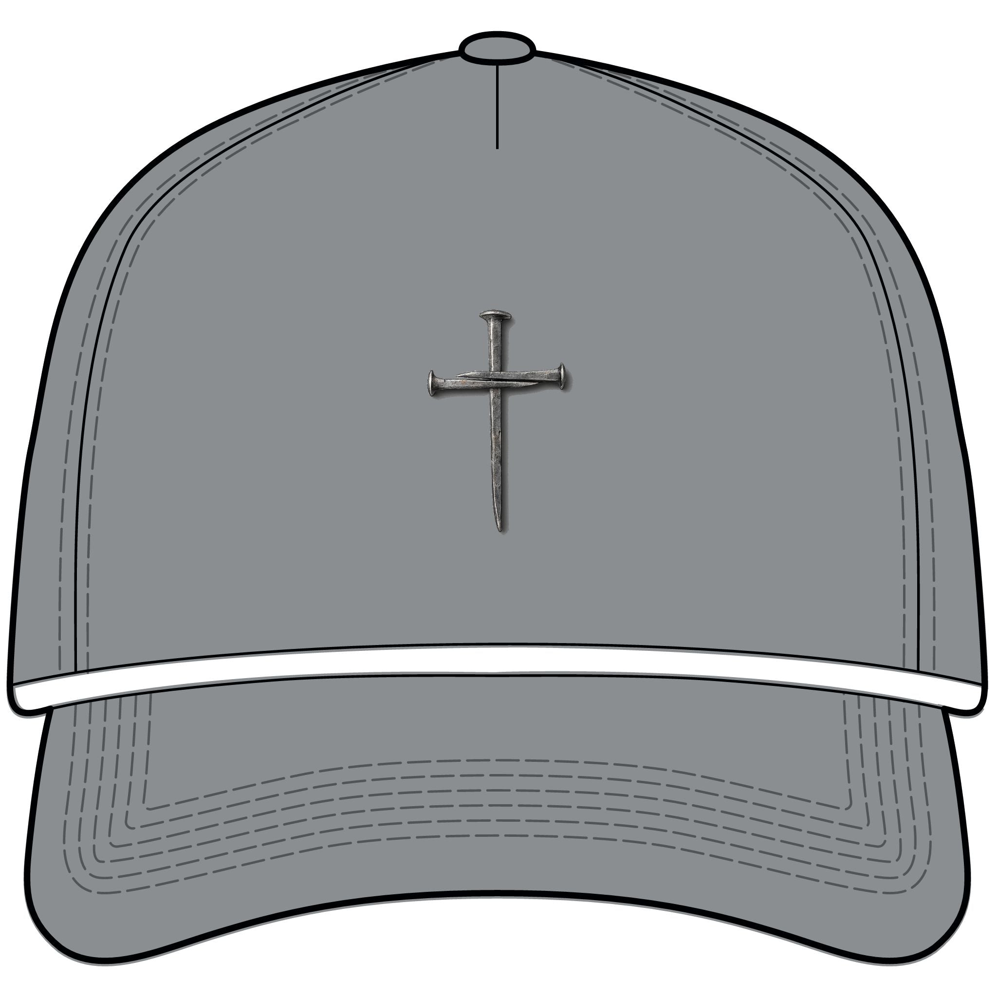 Sunwashed Rope Cap - Distressed Nail Cross Baseball Hat