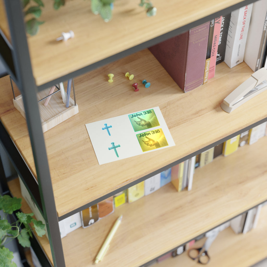 Cross Nail Sticker Sheet — Minimal Religious Vinyl Stickers for Journals, Bibles & Gifts