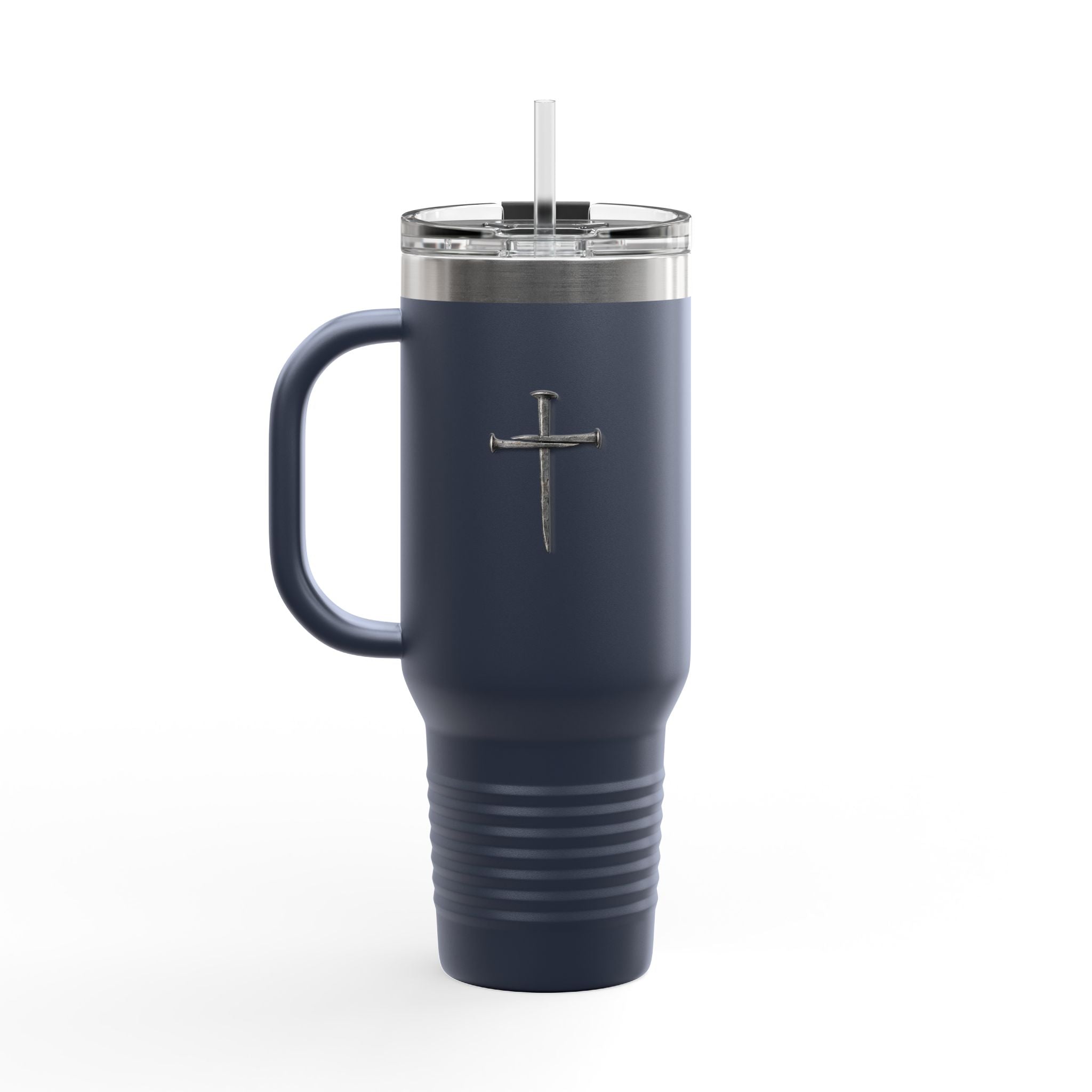 40oz Insulated Travel Tumbler with Cross - Large Christian Coffee Mug, Stainless Steel Thermal Cup