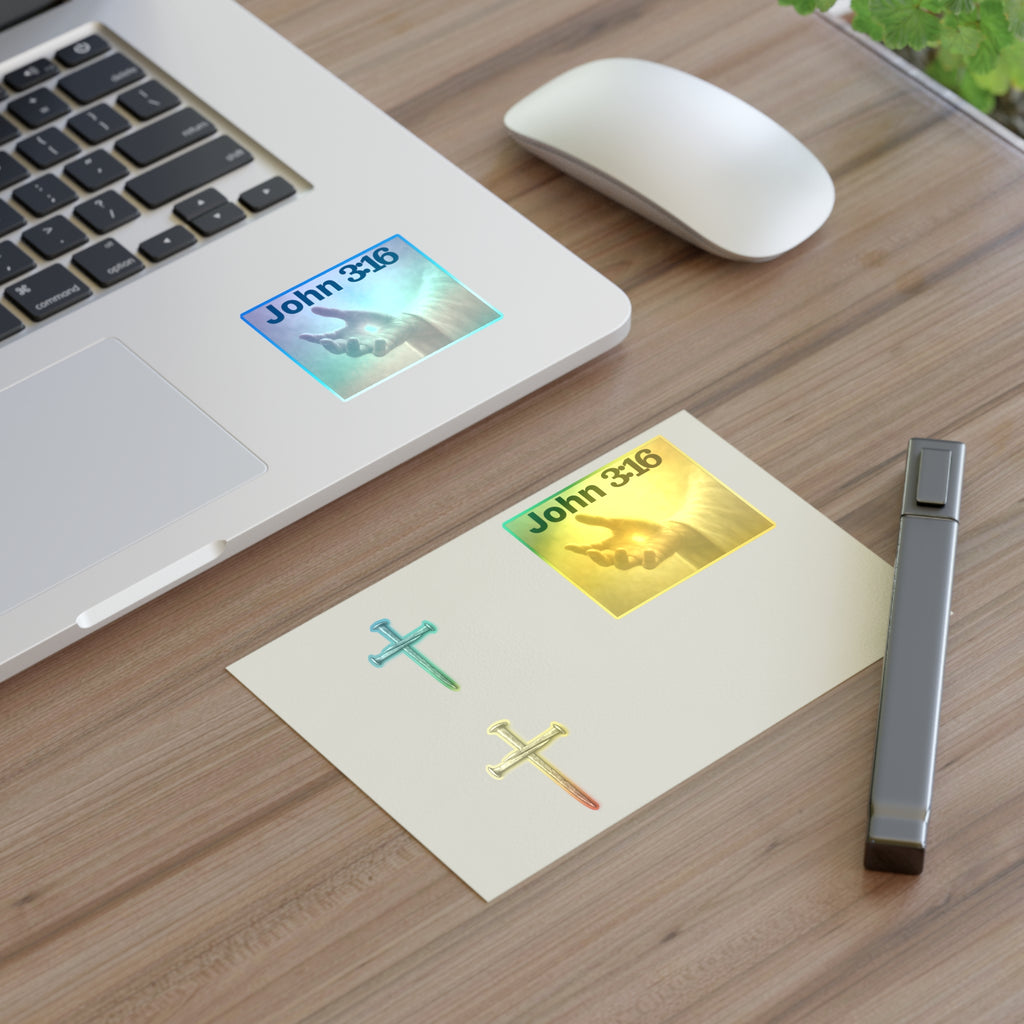 Cross Nail Sticker Sheet — Minimal Religious Vinyl Stickers for Journals, Bibles & Gifts