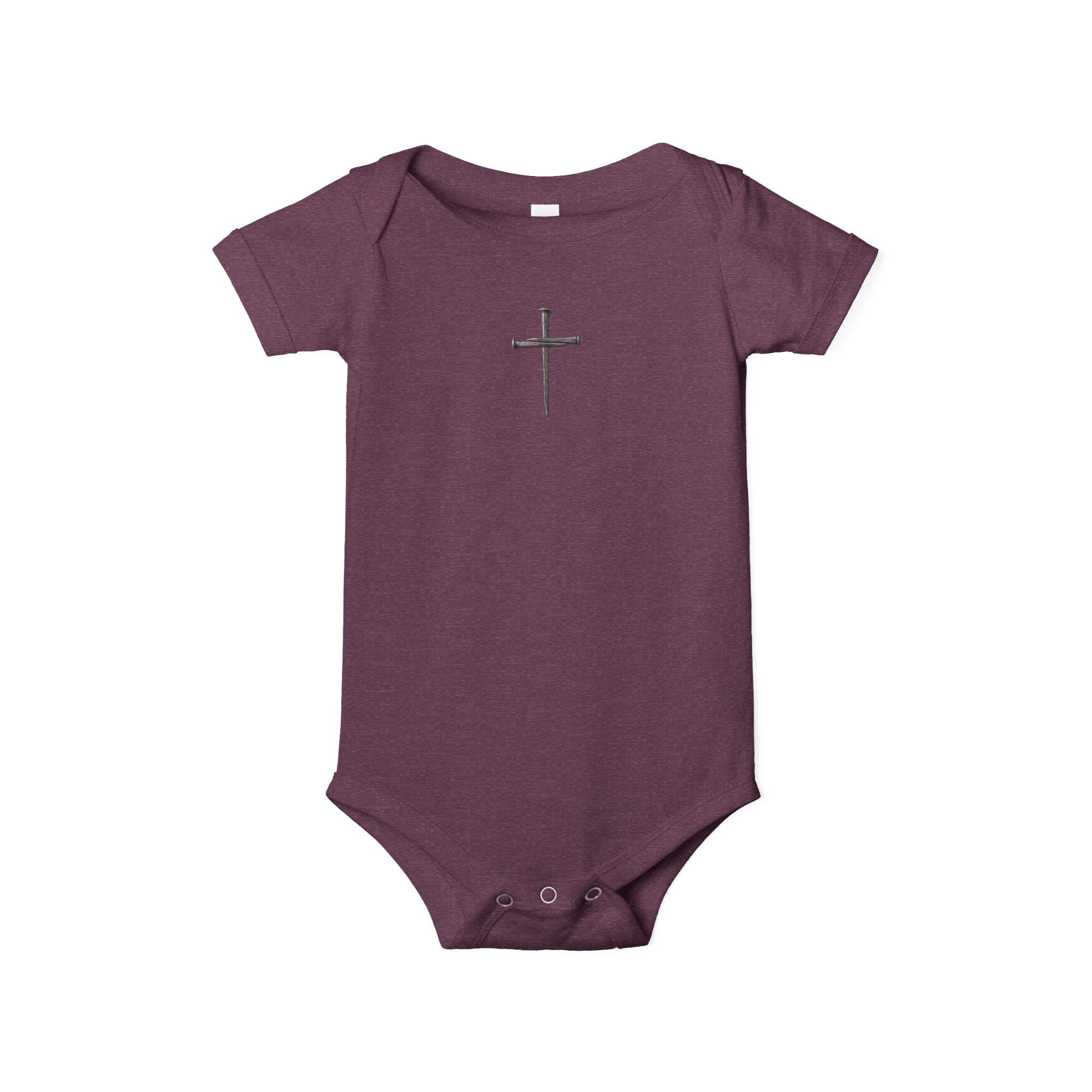 Infant Onesie with Simple Cross - Christian Baby Baptism Gift